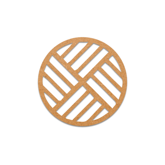 Laser cut round wood coaster for decor and crafts