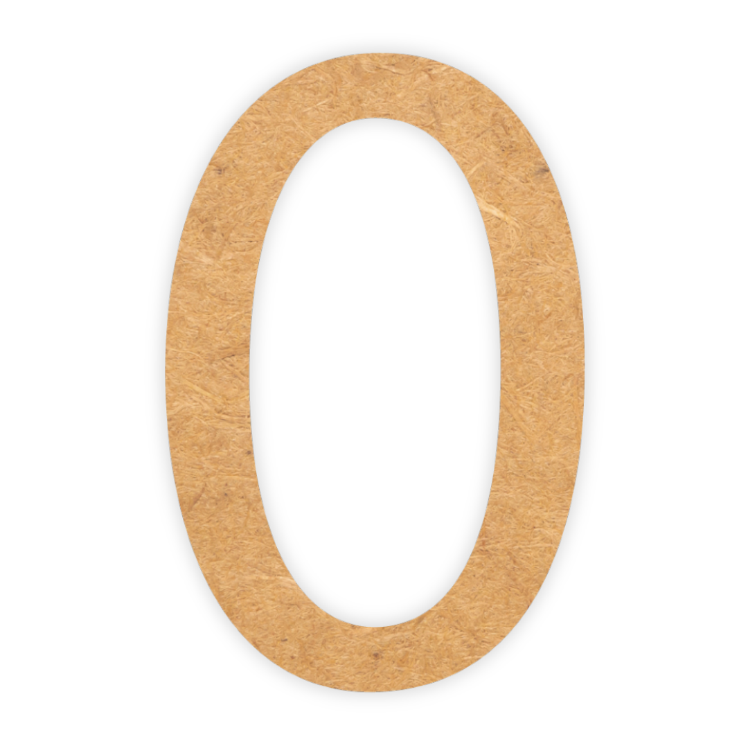 Zero wooden number laser cut