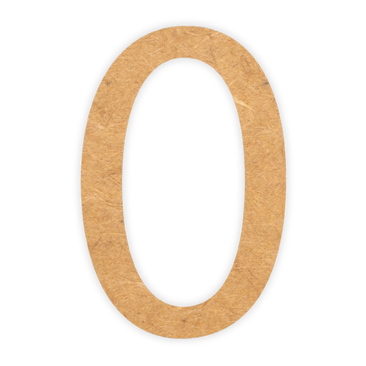 Zero wooden number laser cut