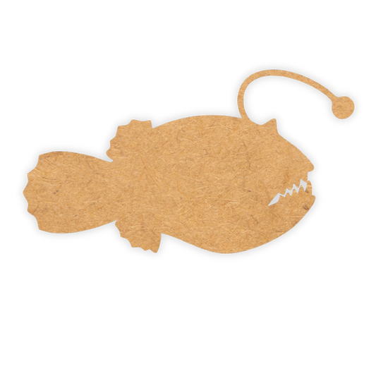Laser cut out wooden angler fish