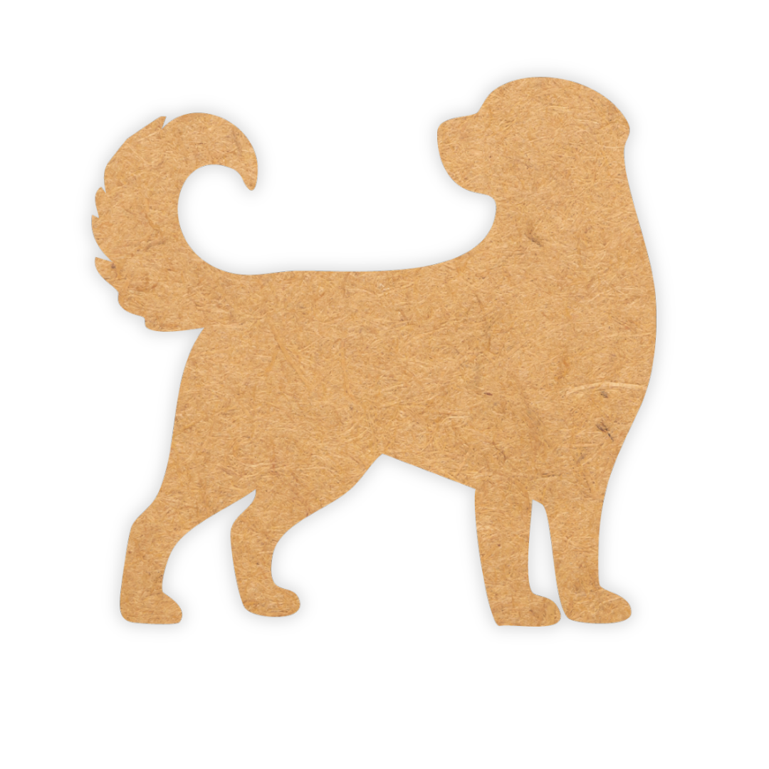 Wooden cutout of a dog