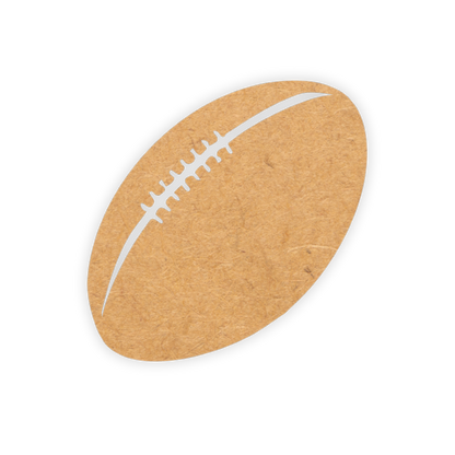 Laser cut wooden rugby ball for children