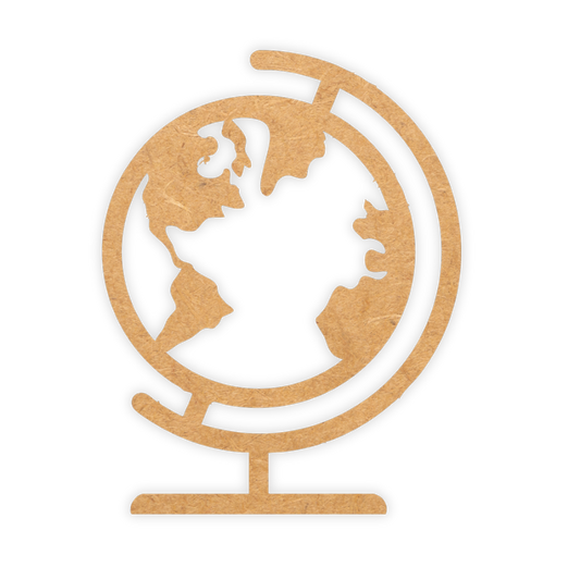 Wooden laser cut globe for painting