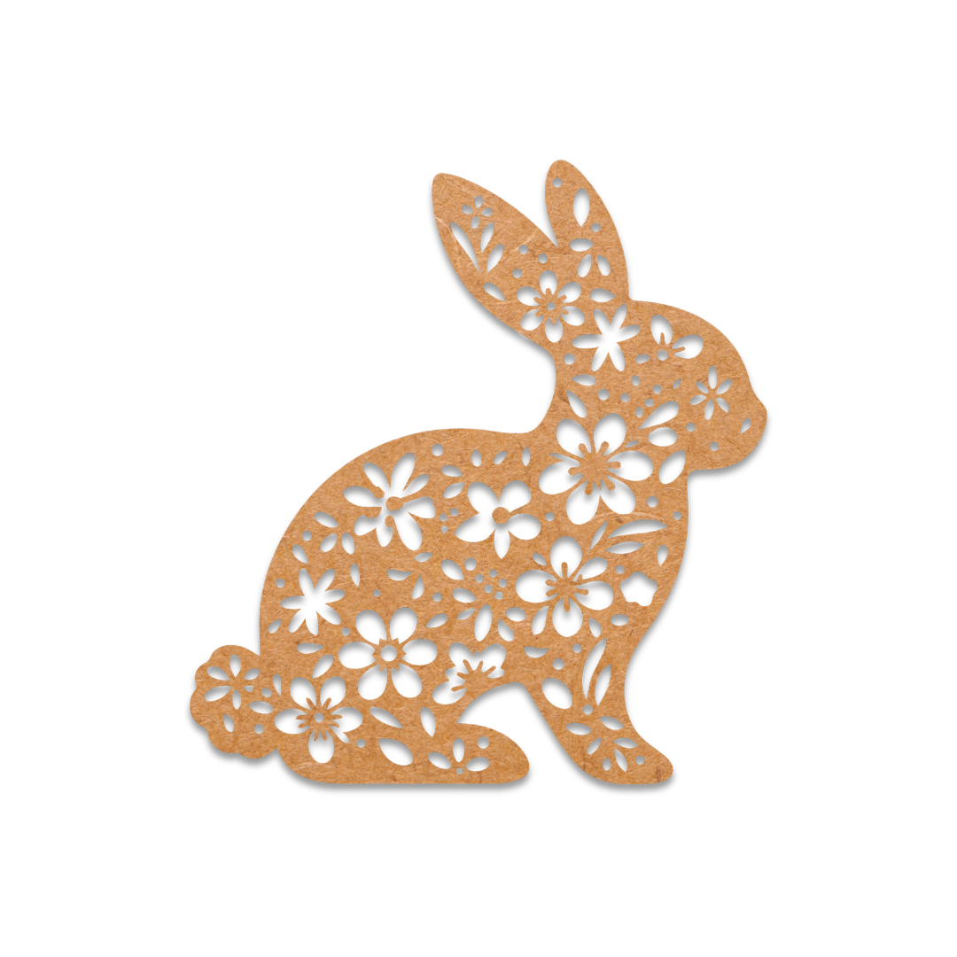 Decorative wooden laser cut Easter bunny for craft painting