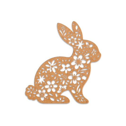 Decorative wooden laser cut Easter bunny for craft painting